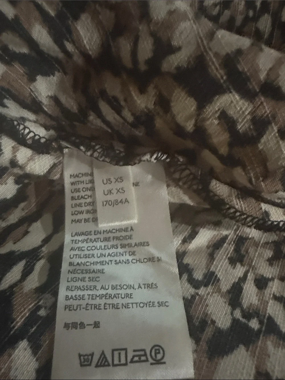 Free People Brown & Cream Printed Midi Wrap Dress